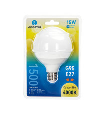 Lampadina LED Globo G95 E27 15W 4000K Luce Naturale 1500lm Equivalente 99W Angolo 180° 15000 Ore CRI80 IP20 Bianca