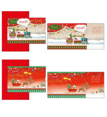 Biglietto auguri Babbo Natale - 11,7 x 17 cm orizzontale - fantasie assortite - Kartos