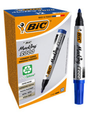 Marcatore permanente Marking 2000 - punta tonda 1,70mm - blu - Bic - conf. 12 pezzi