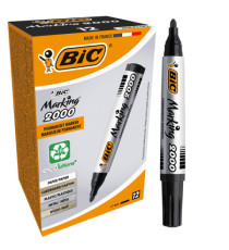 Marcatore permanente Marking 2000 - punta tonda 1,70mm - nero - Bic - conf. 12 pezzi