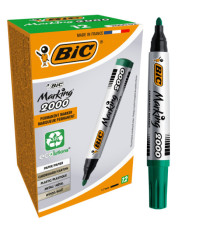 Marcatore permanente Marking 2000 - punta tonda 1,70mm - verde - Bic - conf. 12 pezzi