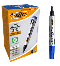 Marcatore permanente Marking 2300 - punta scalpello 3,70-5,50mm - blu - Bic - conf. 12 pezzi