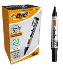 Marcatore permanente Marking 2300 - punta scalpello 3,70-5,50mm - nero - Bic - conf. 12 pezzi