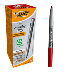 Marcatore permanente Marking Pocket - punta tonda 1,10mm - rosso - Bic - conf. 12 pezzi