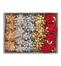 Stelle di nastro ecocolor - 20 mm x diam. 9 cm - fantasie assortite natale - Brizzolari - conf. 36 pezzi