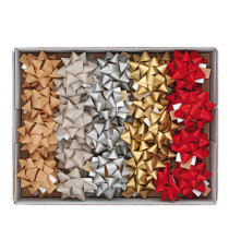 Stelle di nastro ecocolor - 20 mm x diam. 9 cm - fantasie assortite natale - Brizzolari - conf. 36 pezzi