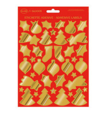 Stickers adesivi fustellati - motivi natale - oro - Rex Sadoch