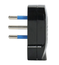 Spina Volante Italiana 10A 250V 2P+T Nera Smontabile con Terra Contatti Rame Nichelato Corpo Ignifugo PC IP20 Uso Interno