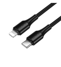 Cavo USB-C a Lightning Hoco X120 27W PD Ricarica Rapida per iPhone iPad Apple Trasferimento Dati 480Mbps 1m 2,4A PVC Nero