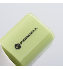 Pack caricabatterie da muro 2 porte USB-A e USB-C 33W verde Forcell F-Energy Crystal VT-41 cavo type-c PD QC4.0 tecnologia GaN3