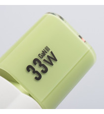 Pack caricabatterie da muro 2 porte USB-A e USB-C 33W verde Forcell F-Energy Crystal VT-41 cavo type-c PD QC4.0 tecnologia GaN3