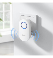 Campanello Wireless Hoco HI25 Senza Fili 433,92MHz 60 Melodie Portata 150m Pulsante Batteria CR2032 Casa Ufficio Bianco
