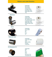 NASTRO RIBBON ZEBRA 110MMX300MT COMPATIBILE IN CERA COLORE NERO GENERAL WAX PER SATO TOSHIBA CITIZEN ZEBRA INTERMEC