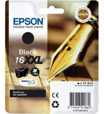ORIGINALE EPSON T1631XL NERA PER EPSON WF2010W 2510WF 2520NF 2530WF C13T16314012 16XL CAPACITA' 12,9ML ORIGINALE EPSON T1631XL NERA PER EPSON WF2010W 2510WF 2520NF 2530WF C13T16314012 16XL CAPACITA' 12,9ML