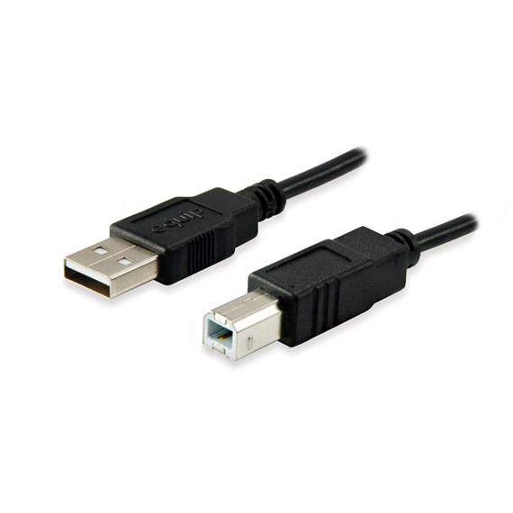 CAVO USB PER STAMPANTE 3MT EQUIPE 128861 USB-A 2.0 MASCHIO a USB-B MASCHIO  fino a 480 Mbs - CAVO USB PER STAMPANTI E FAX