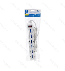 MULTIPRESA CIABATTA ELETTRICA SCHUKO 6 POSTI CON INTERRUTTORE GENERALE CAVO DA 1,5 METRI SPINA 16A 250V P40/10A a 10A/16A/F