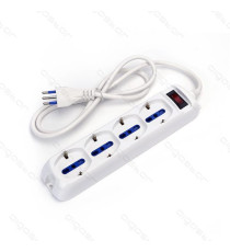 MULTIPRESA CIABATTA ELETTRICA SCHUKO 5 POSTI CON INTERRUTTORE GENERALE CAVO DA 1,5 METRI SPINA 16A 250V P40/10A a 10A/16A