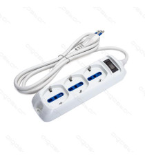 MULTIPRESA CIABATTA ELETTRICA SCHUKO 4 POSTI CON INTERRUTTORE GENERALE CAVO DA 1,5 METRI SPINA 16A 250V P40/10A a 10A/16A