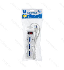 MULTIPRESA CIABATTA ELETTRICA SCHUKO 4 POSTI CON INTERRUTTORE GENERALE CAVO DA 1,5 METRI SPINA 16A 250V P40/10A a 10A/16A