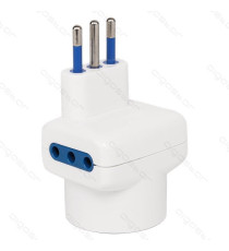 ADATTATORE TRIPLO CON SPINA 10A/250V S11 3 PRESE (2 PRESE P11&1 - 1 PRESA P30) BIANCO MAX 1500W CON PROTEZIONE BAMBINI ADATTATORE TRIPLO CON SPINA 10A/250V S11 3 PRESE (2 PRESE P11&1 - 1 PRESA P30) BIANCO MAX 1500W CON PROTEZIONE BAMBINI