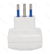 ADATTATORE TRIPLO CON SPINA 10A/250V S11 3 PRESE (2 PRESE P11&1 - 1 PRESA P30) BIANCO MAX 1500W CON PROTEZIONE BAMBINI