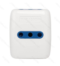 ADATTATORE TRIPLO CON SPINA 10A/250V S11 3 PRESE (2 PRESE P11&1 - 1 PRESA P30) BIANCO MAX 1500W CON PROTEZIONE BAMBINI