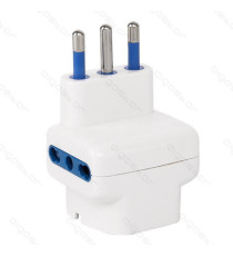 ADATTATORE TRIPLO CON SPINA 10A/250V S11 3 PRESE (3 PRESE P11) BIANCO MAX 1500W CON PROTEZIONE BAMBINI ADATTATORE TRIPLO CON SPINA 10A/250V S11 3 PRESE (3 PRESE P11) BIANCO MAX 1500W CON PROTEZIONE BAMBINI