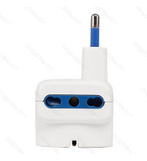 ADATTATORE TRIPLO CON SPINA 10A/250V S11 3 PRESE (3 PRESE P11) BIANCO MAX 1500W CON PROTEZIONE BAMBINI