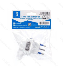 ADATTATORE TRIPLO CON SPINA 10A/250V S11 3 PRESE (3 PRESE P11) BIANCO MAX 1500W CON PROTEZIONE BAMBINI