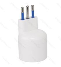 ADATTATORE TRIPLO CON SPINA 16A/250V 2P+E 3 PRESE (3 PRESE P17/11 e 1 PRESA P17/11) BIANCO MAX 1500W CON PROTEZIONE BAMBINI