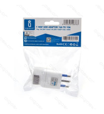 ADATTATORE ROTONDO CON PRESA SHUKO SPINA 10A 250V S11 PRESA P30 - BIANCO MAX 1500W CON PROTEZIONE BAMBINI ADATTATORE ROTONDO CON PRESA SHUKO SPINA 10A 250V S11 PRESA P30 - BIANCO MAX 1500W CON PROTEZIONE BAMBINI