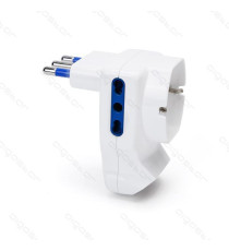 ADATTATORE TRIPLO CON SPINA 16A 250V S11 3 PRESE (2 P17/11 e 1P40) 16A/250V BIANCO CON INTERRUTTORE MAX 1500W PROTEZIONE BAMBINI ADATTATORE TRIPLO CON SPINA 16A 250V S11 3 PRESE (2 P17/11 e 1P40) 16A/250V BIANCO CON INTERRUTTORE MAX 1500W PROTEZIONE BAMBINI
