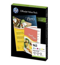 MULTIPACK HP 963 CIANO MAGENTA GIALLO 6JR42AE + 25FF CARTA LUCIDA HP 180GR + 100FF CARTA HP 90gr PER HP OFFICEJET PRO 9010,9012 MULTIPACK HP 963 CIANO MAGENTA GIALLO 6JR42AE + 25FF CARTA LUCIDA HP 180GR + 100FF CARTA HP 90gr PER HP OFFICEJET PRO 9010,9012