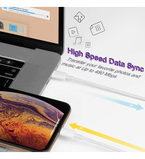 CAVO DA USB-C A LIGHTNING 1MT CARICA RAPIDA - TRASFERIMENTO DATI ALTA VELOCITA FINO A 480 Mbps TYPE-C TO LIGHTNING 8PIN