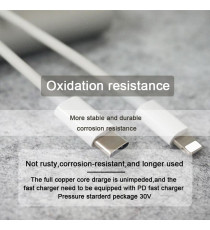 CAVO DA USB-C A LIGHTNING 1MT CARICA RAPIDA - TRASFERIMENTO DATI ALTA VELOCITA FINO A 480 Mbps TYPE-C TO LIGHTNING 8PIN