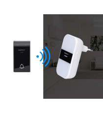CAMPANELLO WIRELESS WHITE MOD.2 DIGITALE - IMPERMEABILE - TRASMISSIONE FINO A 150MT - 36 SUONERIE - CAMPANELLO SENZA FILI CAMPANELLO WIRELESS WHITE MOD.2 DIGITALE - IMPERMEABILE - TRASMISSIONE FINO A 150MT - 36 SUONERIE - CAMPANELLO SENZA FILI