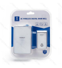 CAMPANELLO WIRELESS SILVER MOD.2 DIGITALE - IMPERMEABILE - TRASMISSIONE FINO A 150MT - 36 SUONERIE - CAMPANELLO SENZA FILI