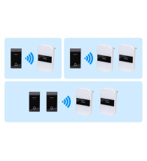 CAMPANELLO WIRELESS SILVER MOD.2 DIGITALE - IMPERMEABILE - TRASMISSIONE FINO A 150MT - 36 SUONERIE - CAMPANELLO SENZA FILI