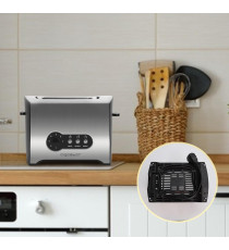TOSTAPANE 2 POSTI 900W - ACCIAIO INOX - 7 REGOLAZIONI DI COTTURA - FUNZIONE SCONGELAMENTO -  L283*W170*H178mm - AIGOSTAR