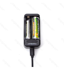 CARICABATTERIE AIGOSTAR RICARICA FAST 2 SLOT (N° 2 AA o N° 2 AAA) CARICA BATTERIE SITLO MINISTILO DC 5V 1A AA 1800mA / AAA 900mA