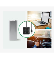 CARICABATTERIE AIGOSTAR RICARICA FAST 2 SLOT (N° 2 AA o N° 2 AAA) CARICA BATTERIE SITLO MINISTILO DC 5V 1A AA 1800mA / AAA 900mA