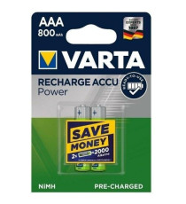 BATTERIE RICARICABILI VARTA AAA 4PZ MINI STILO 1.2 V 800MAH KR3800 COD. 56703 HR03 NI/MH RECHARG ACCU POWER