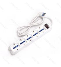 MULTIPRESA CIABATTA ELETTRICA SCHUKO 5 POSTI CON INTERRUTTORE CAVO DA 1,5 MT SPINA 10A 250V S11 PRESA 16A 250V 5 WAY P40 MULTIPRESA CIABATTA ELETTRICA SCHUKO 5 POSTI CON INTERRUTTORE CAVO DA 1,5 MT SPINA 10A 250V S11 PRESA 16A 250V 5 WAY P40