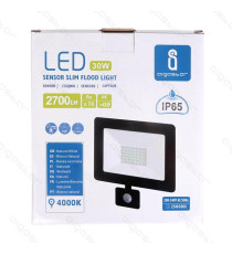 FARO LED SLIM CON SENSORE IP65 30W - 2700 LUMEN - 6400K LUCE FREDDA - ANGOLO FASCIO 120 MISURA L213*W233.3*H56mm CRI??70Ra FARO LED SLIM CON SENSORE IP65 30W - 2700 LUMEN - 6400K LUCE FREDDA - ANGOLO FASCIO 120 MISURA L213*W233.3*H56mm CRI??70Ra