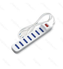 MULTIPRESA CIABATTA ELETTRICA 6 POSTI CON INTERRUTTORE GENERALE CAVO DA 5METRI SPINA  16A 250V PRESA 16A 250V 6 WAY P17/11