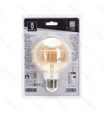 LAMPADINA LED FILAMENTO AMBRATA G95 6W ATTACCO E27 550 LUMEN 2200K LUCE CALDA D95*H135mm ANGOLO 360 EQUIVALE A 45W INCADESCENZA LAMPADINA LED FILAMENTO AMBRATA G95 6W ATTACCO E27 550 LUMEN 2200K LUCE CALDA D95*H135mm ANGOLO 360 EQUIVALE A 45W INCADESCENZA