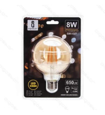 LAMPADINA LED FILAMENTO AMBRATA G95 4W ATTACCO E27 380 LUMEN 2200K LUCE CALDA D95*H135mm ANGOLO 360 EQUIVALE A 34W INCADESCENZA LAMPADINA LED FILAMENTO AMBRATA G95 4W ATTACCO E27 380 LUMEN 2200K LUCE CALDA D95*H135mm ANGOLO 360 EQUIVALE A 34W INCADESCENZA