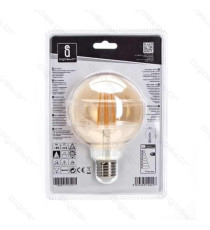LAMPADINA LED FILAMENTO AMBRATA G95 4W ATTACCO E27 380 LUMEN 2200K LUCE CALDA D95*H135mm ANGOLO 360 EQUIVALE A 34W INCADESCENZA LAMPADINA LED FILAMENTO AMBRATA G95 4W ATTACCO E27 380 LUMEN 2200K LUCE CALDA D95*H135mm ANGOLO 360 EQUIVALE A 34W INCADESCENZA