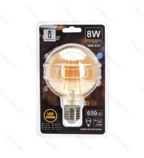 LAMPADINA LED FILAMENTO AMBRATA G95 8W ATTACCO E27 650 LUMEN 2200K LUCE CALDA D95*H135mm ANGOLO 360 EQUIVALE A 51W INCADESCENZA LAMPADINA LED FILAMENTO AMBRATA G95 8W ATTACCO E27 650 LUMEN 2200K LUCE CALDA D95*H135mm ANGOLO 360 EQUIVALE A 51W INCADESCENZA