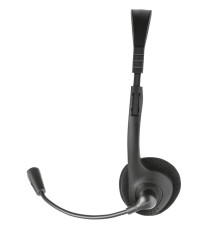 CUFFIA STEREO CON MICROFONO ZIVA TRUST 21517 - JACK 3.5MM - CUFFIE CON MICROFONO REGOLABILE CON CAVO 1,8MT